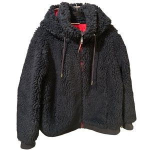 Tommy Hilfiger W’s Full-Zip Navy Sherpa Jacket W Hood Sz Plus 1x‎ Excellent
